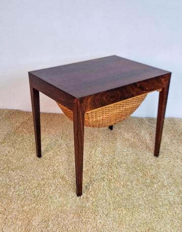 Severin Hansen Naaitafel In Palissander, 45 tot 60 cm, Deens design, Vintage, Zo goed als nieuw, Rechthoekig