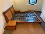 Ensemble de lit 160x200 bois exotique, Maison & Meubles, Enlèvement, Utilisé, 200 cm, Bois