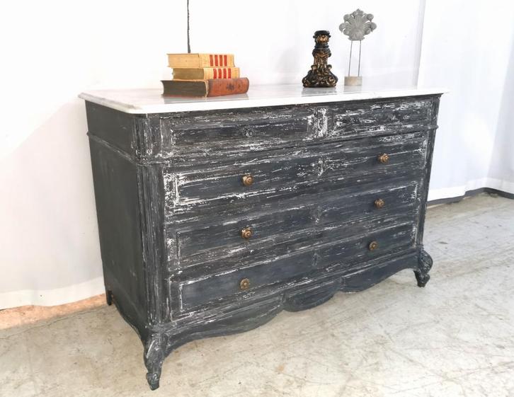 Grote Antieke Stoere ladekast in zware eik B 130 H 86 D 61, Antiek en Kunst, Antiek | Meubels | Kasten, Ophalen