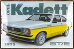 Reclamebord vintage Opel Kadett 1975 GT/E - mancave nieuw, Ophalen of Verzenden, Nieuw, Reclamebord