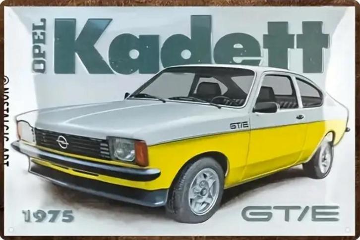 Reclamebord vintage Opel Kadett 1975 GT/E - mancave nieuw, Verzamelen, Merken en Reclamevoorwerpen, Nieuw, Reclamebord, Ophalen of Verzenden