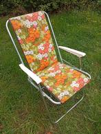 Vintage opvouwbare tuinstoel uit de jaren 70 met een patroon, Ophalen, Plastic