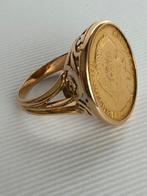Vintage geelgouden muntring van 20 frank, Handtassen en Accessoires, Antieke sieraden, Goud, Ring