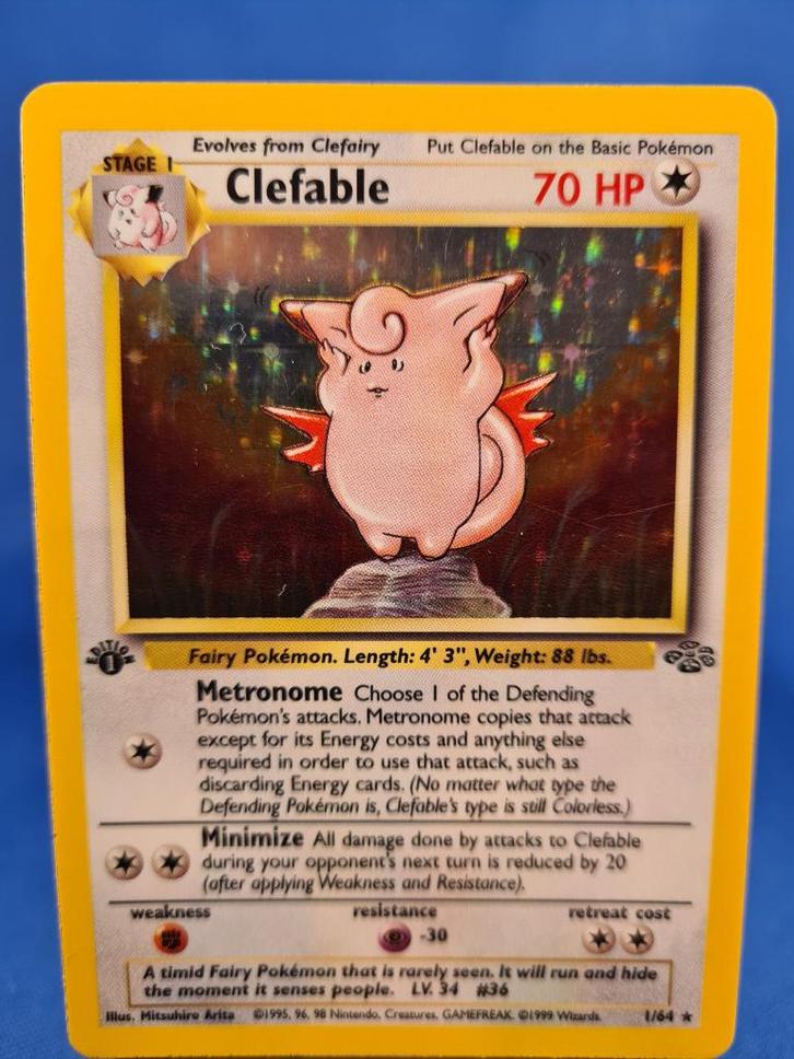 Clefable 1/64 - Jungle (1st edition), Hobby en Vrije tijd, Verzamelkaartspellen | Pokémon, Gebruikt, Verzenden