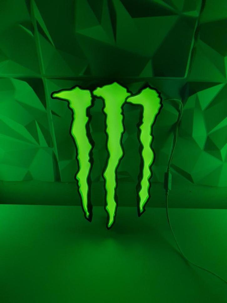 Monster Energy 3D led display, Verzamelen, Biermerken, Nieuw, Reclamebord, Plaat of Schild, Overige merken, Ophalen of Verzenden