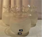 3 Prachtige Antieke Glazen Lampenkappen - 16cm op 4,5cm, Ophalen of Verzenden, Zo goed als nieuw, Rond
