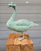 Grote bronze Gans kunstwerk tuinbeeld beeld standbeeld, Jardin & Terrasse, Statues de jardin, Comme neuf, Animal, Enlèvement ou Envoi