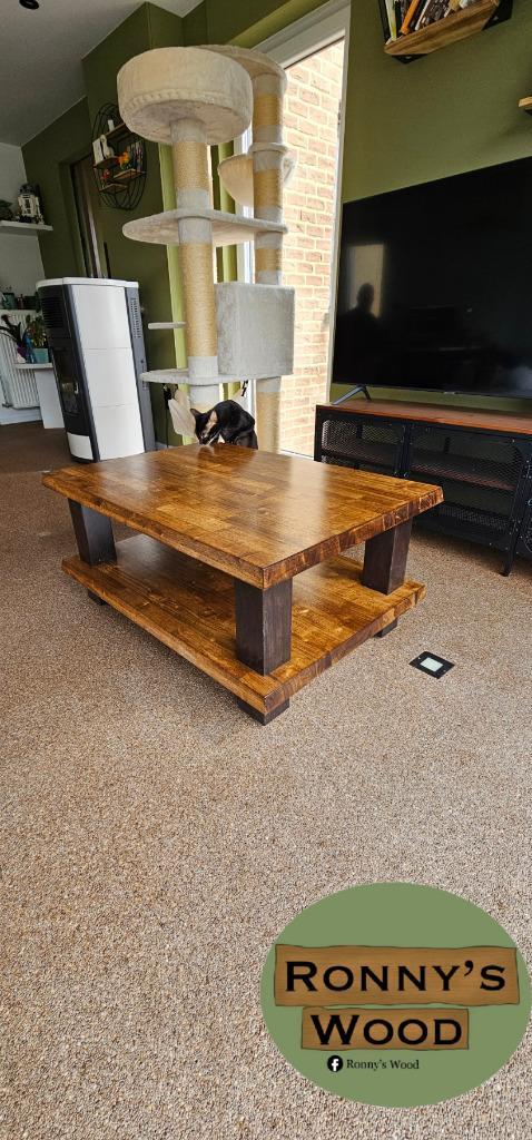 Massieve, handgemaakte living tafel, Huis en Inrichting, Tafels | Eettafels, Nieuw, 50 tot 100 cm, 50 tot 100 cm, Rechthoekig