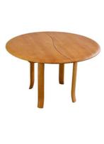 Vintage verlengbare ronde tot ovale eettafel ying yang vorm, Ophalen, Gebruikt, 100 tot 150 cm, 50 tot 100 cm