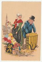 Brabant Folklore illustrateur Naudy fleuriste Blason, Non affranchie, Envoi
