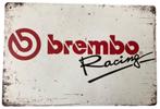 Metalen BREMBO RACING vintage look wandplaat - 20x30cm, Ophalen of Verzenden, Nieuw, Reclamebord