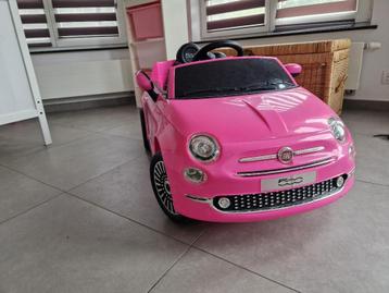 Voiture électrique Fiat 500 rose enfant