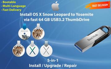 Installeer Mac OS X 10.6.3-10.10.5 via 32GB USB-Stick!! OSX beschikbaar voor biedingen