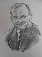 José De Ceulaer 1921 - 1994 Lou Nagels  houtskooltekening, Ophalen of Verzenden, Zo goed als nieuw