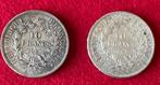 Zilveren munten van 1965 en 66 Franse frank, Antiek en Kunst, Antiek | Zilver en Goud, Ophalen of Verzenden, Zilver