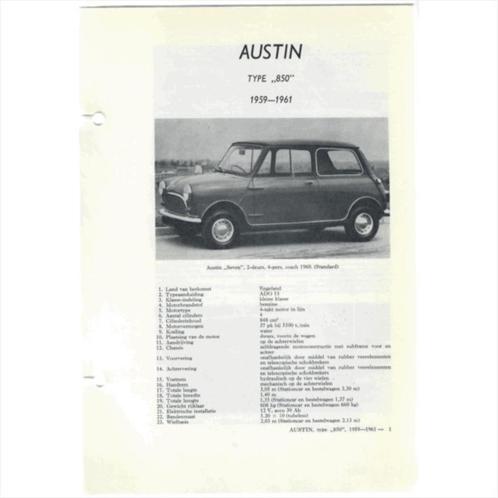 Austin 850 Vraagbaak losbladig 1959-1961 #1 Nederlands, Livres, Autos | Livres, Utilisé, Enlèvement ou Envoi