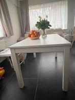 Uitschuifbare eettafel voor 6 personen – wit, Huis en Inrichting, Tafels | Eettafels, Ophalen, Gebruikt