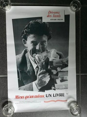 GERARD PHILLIPE «affiche rééditée 1981 Salon du livres Paris beschikbaar voor biedingen