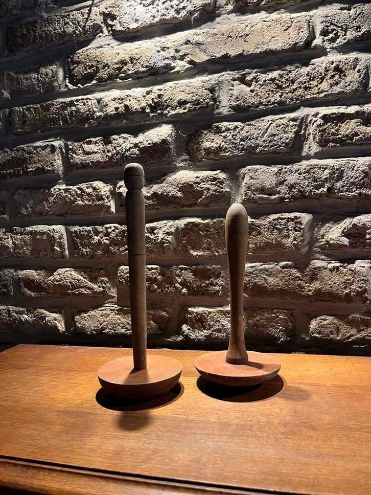 Antieke houten stophamers (sokkenstoppers) – set van 2, Antiek en Kunst, Antiek | Kandelaars, Ophalen of Verzenden