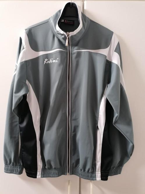 Grijs/wit trainingsvest van Rolini, M, Kleding | Heren, Sportkleding, Zo goed als nieuw, Wit, Ophalen of Verzenden
