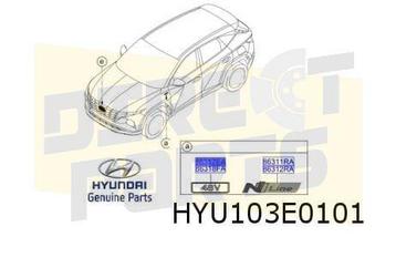 Hyundai embleem tekst "48V" op voorscherm Links Origineel! 8 beschikbaar voor biedingen