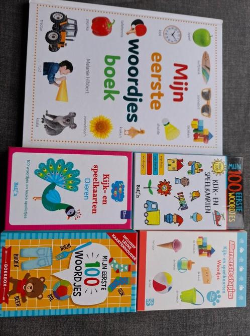 Eerste woordjes: speelkaarten en boek, Kinderen en Baby's, Speelgoed | Educatief en Creatief, Zo goed als nieuw, Taal en Lezen