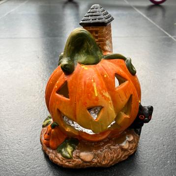 Halloween versiering voor theelichtje - lachende pompoen  disponible aux enchères