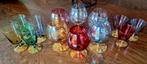 Ensemble verres vintage colorés, Gebruikt, Glas