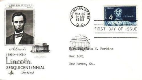 USA - FDC 1959 - Lincoln Issue - Scott A562 - VVF, Timbres & Monnaies, Timbres | Amérique, Affranchi, Amérique du Nord, Envoi