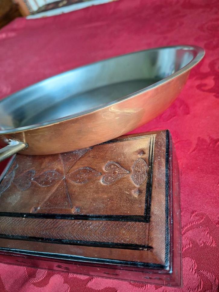 Poêle de 24 cm en cuivre avec intérieur en acier inoxydable, Antiquités & Art, Antiquités | Bronze & Cuivre, Cuivre, Enlèvement