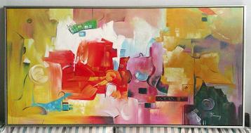 Compositie in kleur ca. 1990 - ges. Bo wang (geb. 1982) beschikbaar voor biedingen