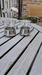 Vintage theeglazen met houder, Antiek en Kunst, Antiek | Glaswerk en Kristal, Ophalen of Verzenden