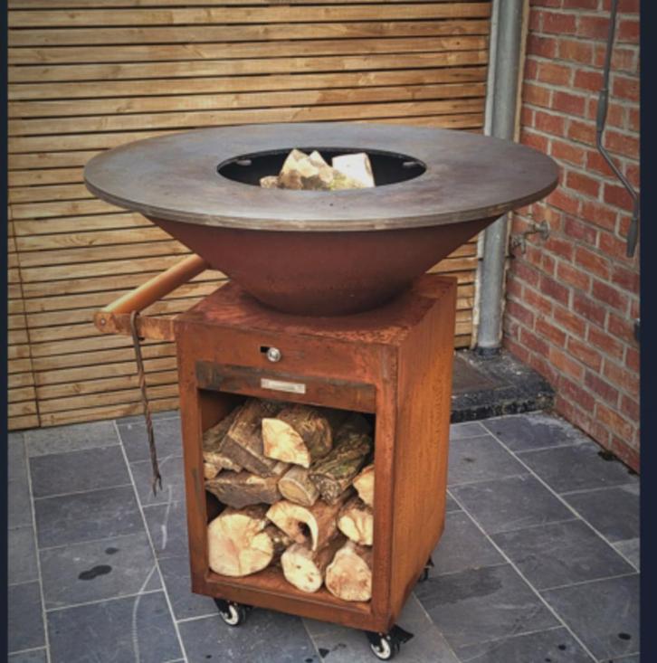 Vente brasero plancha mobile 100 cm, Tuin en Terras, Houtskoolbarbecues, Nieuw, Ophalen of Verzenden