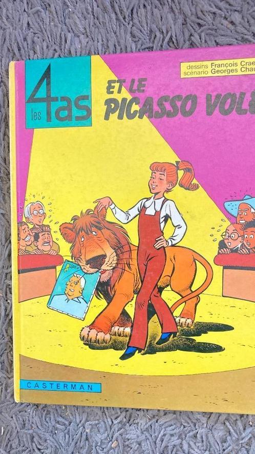 Les 4 AS #14 Et le Picasso volé E.O. 1974 Casterman, Boeken, Stripverhalen, Gelezen, Eén stripboek, Ophalen of Verzenden