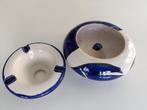 Asbak met blauw-wit visdecor - African crafts, Ophalen of Verzenden, Zo goed als nieuw