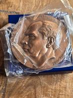 Médaille en bronze François Mitterand 8cm, Timbres & Monnaies, Pièces & Médailles, Enlèvement ou Envoi