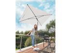 Wit- crème  parasol, Jardin & Terrasse, Parasols, Parasol sur pied, Enlèvement ou Envoi, 1 à 2 mètres, Réglable