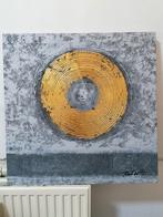 Goudgrijs goud abstract canvas schilderij, Ophalen of Verzenden
