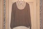 Pull marron pour femme avec chemise taille L à l'état neuf, Enlèvement ou Envoi, Comme neuf, Taille 42/44 (L), Brun