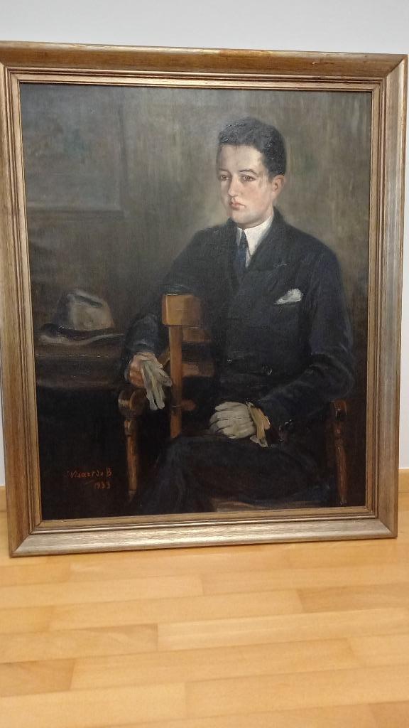 Portrait peint par J.Visart de Bocarmé 1933, Antiquités & Art, Art | Peinture | Classique, Enlèvement