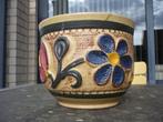 Mooie vintage bloempot / cache-pot Bay-keramik West-Germany, Gebruikt, Rond, Binnen, Ophalen of Verzenden