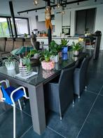 Tafel en 5 stoelen met kussentje, Ophalen, 50 tot 100 cm, Vijf personen of meer, 150 tot 200 cm