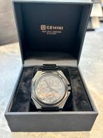Gemini zwart stalen horloge, Handtassen en Accessoires, Horloges | Heren, Overige merken, Staal, Staal, Polshorloge