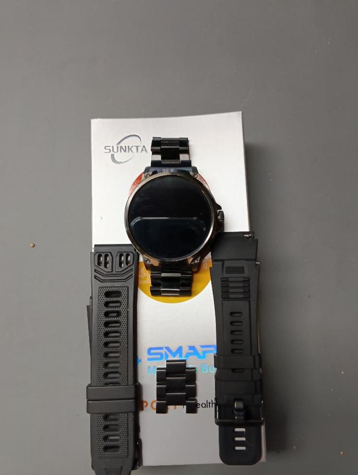 montre connectée Sunkta, Handtassen en Accessoires, Smartwatches, Zo goed als nieuw, Android, Zwart, Afstand, Calorieverbanding