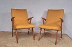 2 fleurige vintage zeteltjes, Huis en Inrichting, Fauteuils, Ophalen, Hout, Vintage, 75 tot 100 cm