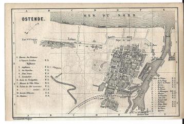 1871 - Oostende / zeldzaam stadsplannetje beschikbaar voor biedingen