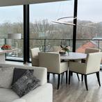 4x Carver fauteuils in echt leer met wengé poten, Ophalen, Zo goed als nieuw, Leer