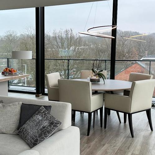 4x Carver fauteuils in echt leer met wengé poten, Huis en Inrichting, Fauteuils, Zo goed als nieuw, Leer, Ophalen