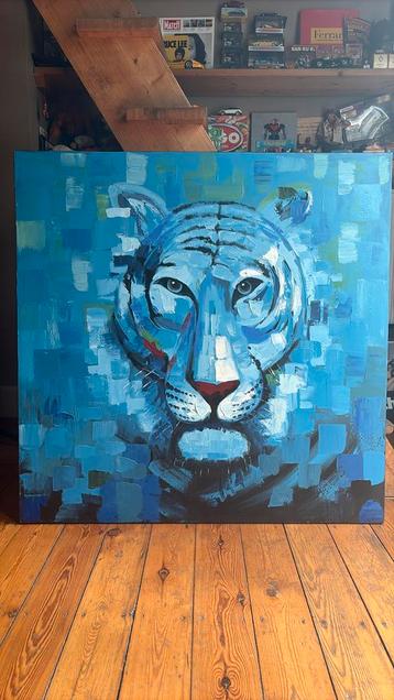 Schilderij op frame met tijger beschikbaar voor biedingen
