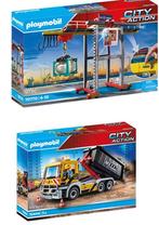 PLAYMOBIL City kraan & containersvrachtauto, Kinderen en Baby's, Speelgoed | Playmobil, Nieuw, Complete set, Ophalen of Verzenden